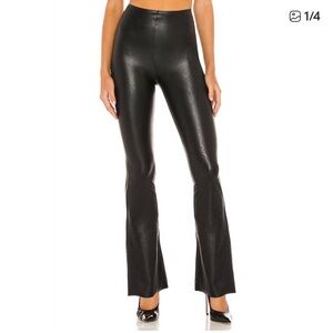 COMMANDO Faux Leather Flared Legging Black Size Large